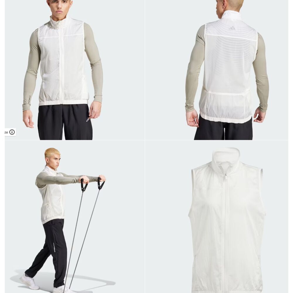 Adidas Men's large HIIT Training Ultralight IS3702 White spark vest running NEW